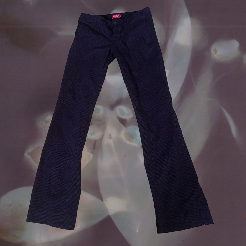 dickies pinstripe low rise flare jeans